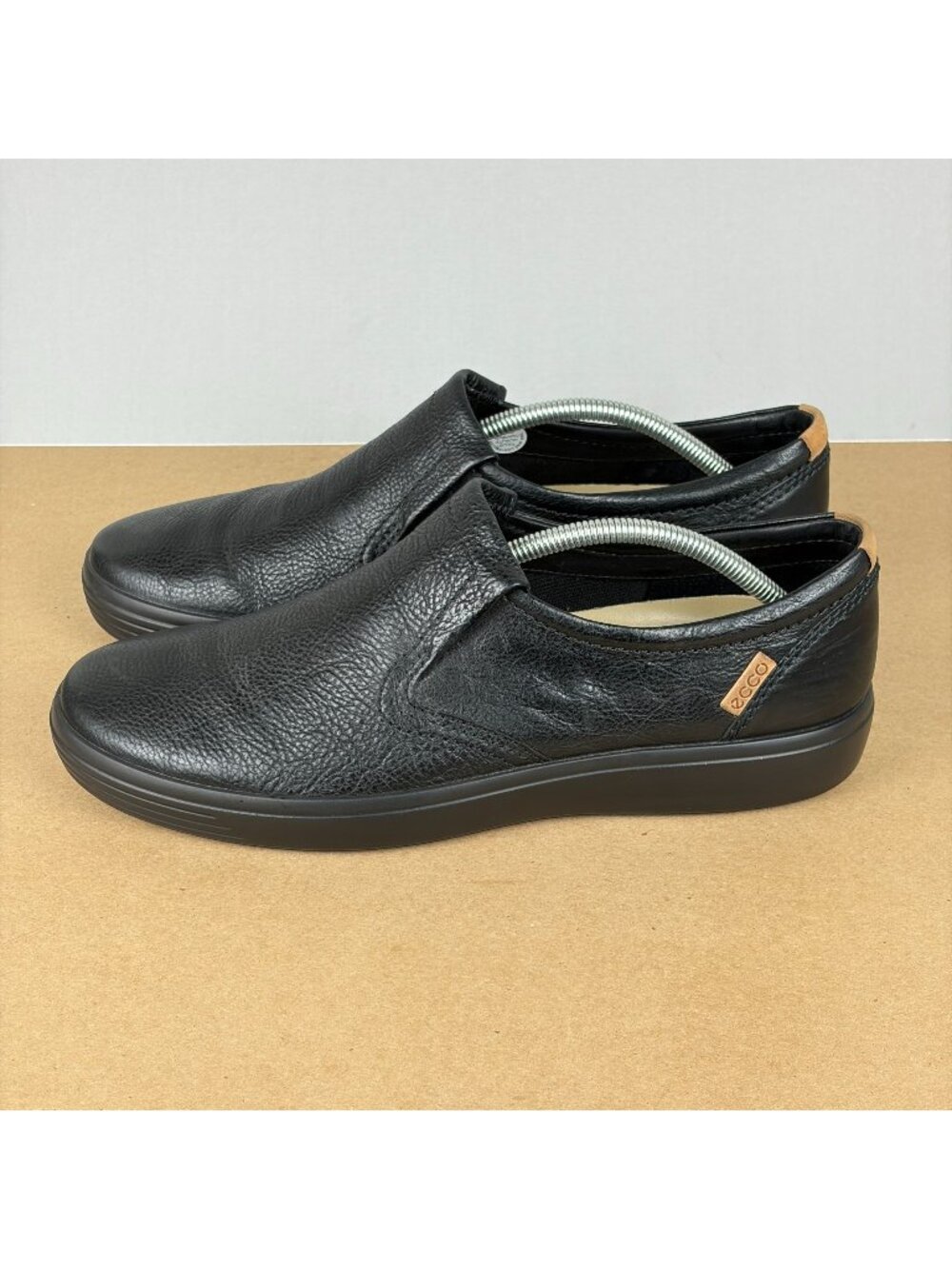 Ecco Soft 7 Slip On Leather Loafers Mens 11 Black Casual Comfort